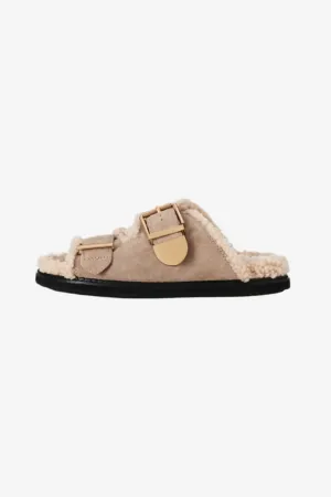 ALIAS MAE PANAMA  - NATURAL LEATHER/SHEARLING