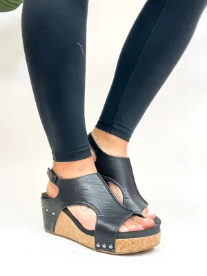 Corky's Carley black smooth wedges