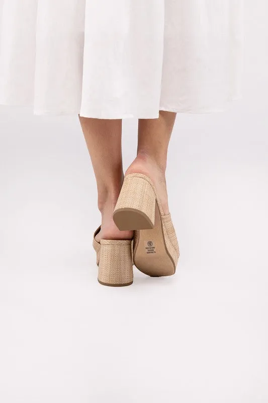 Cropped Nat Slip On 3.5" Mules