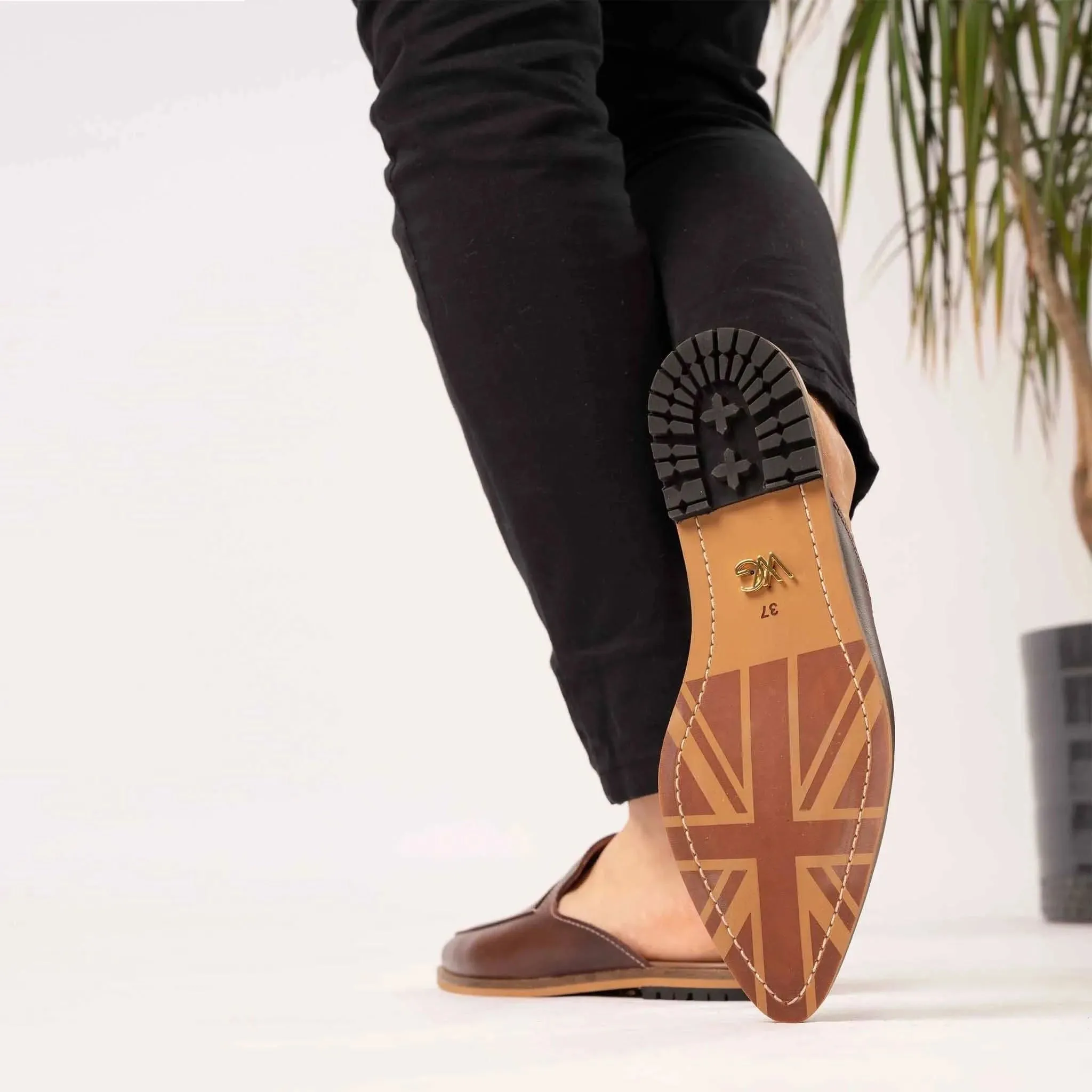 De Beauvoir Mahogany Mules
