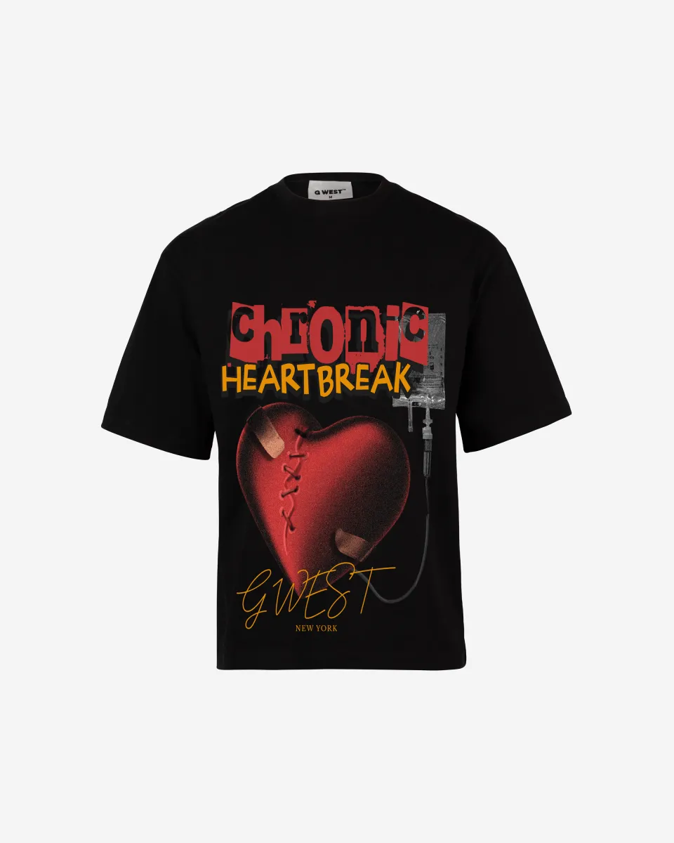 G-WEST CHFONIC HEART BREAK OVERSIZED TEE GWROJMT115