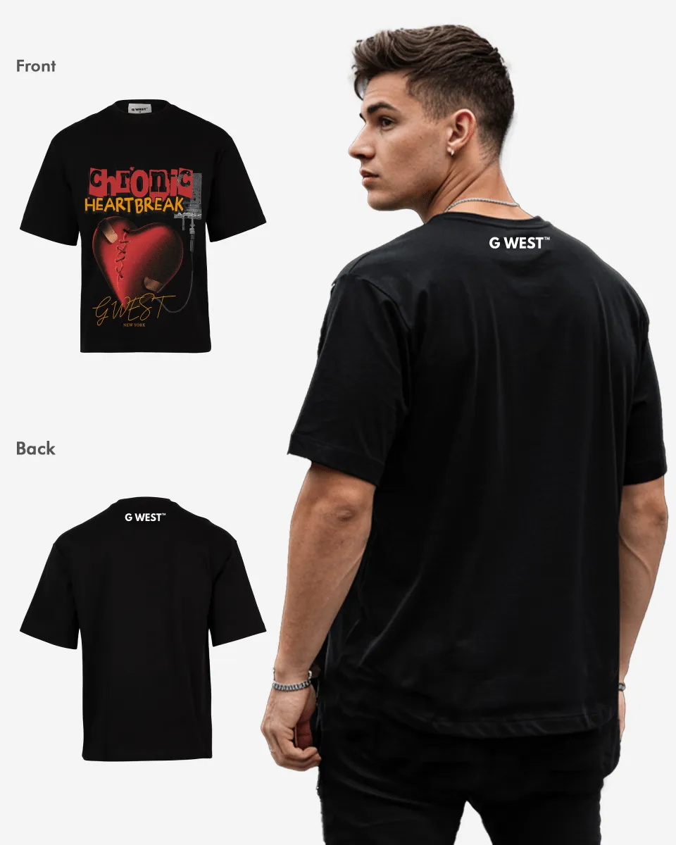 G-WEST CHFONIC HEART BREAK OVERSIZED TEE GWROJMT115