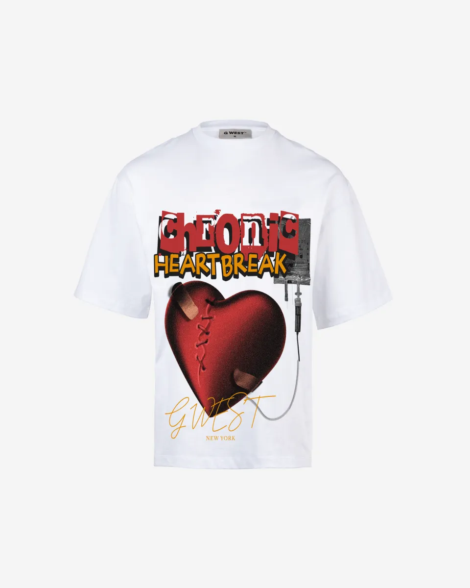 G-WEST CHFONIC HEART BREAK OVERSIZED TEE GWROJMT115