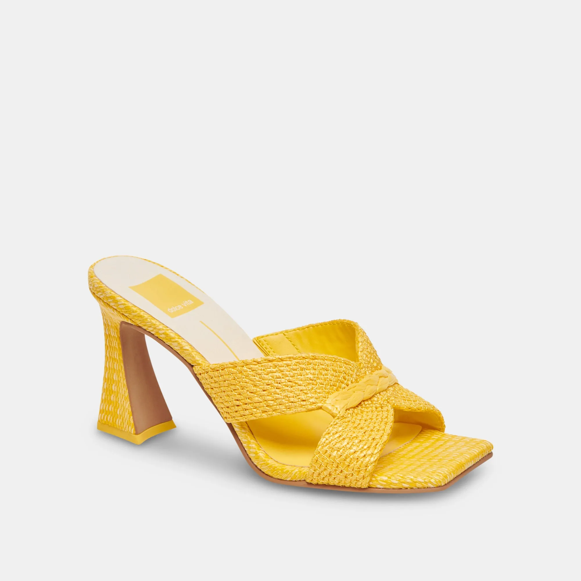 NITRO HEELS YELLOW RAFFIA