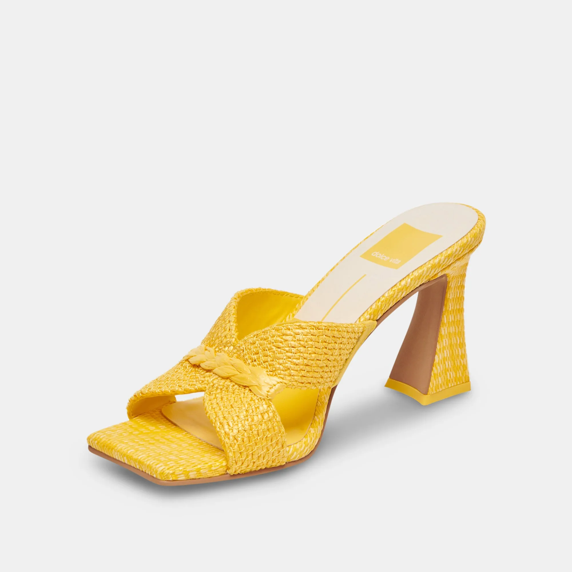 NITRO HEELS YELLOW RAFFIA