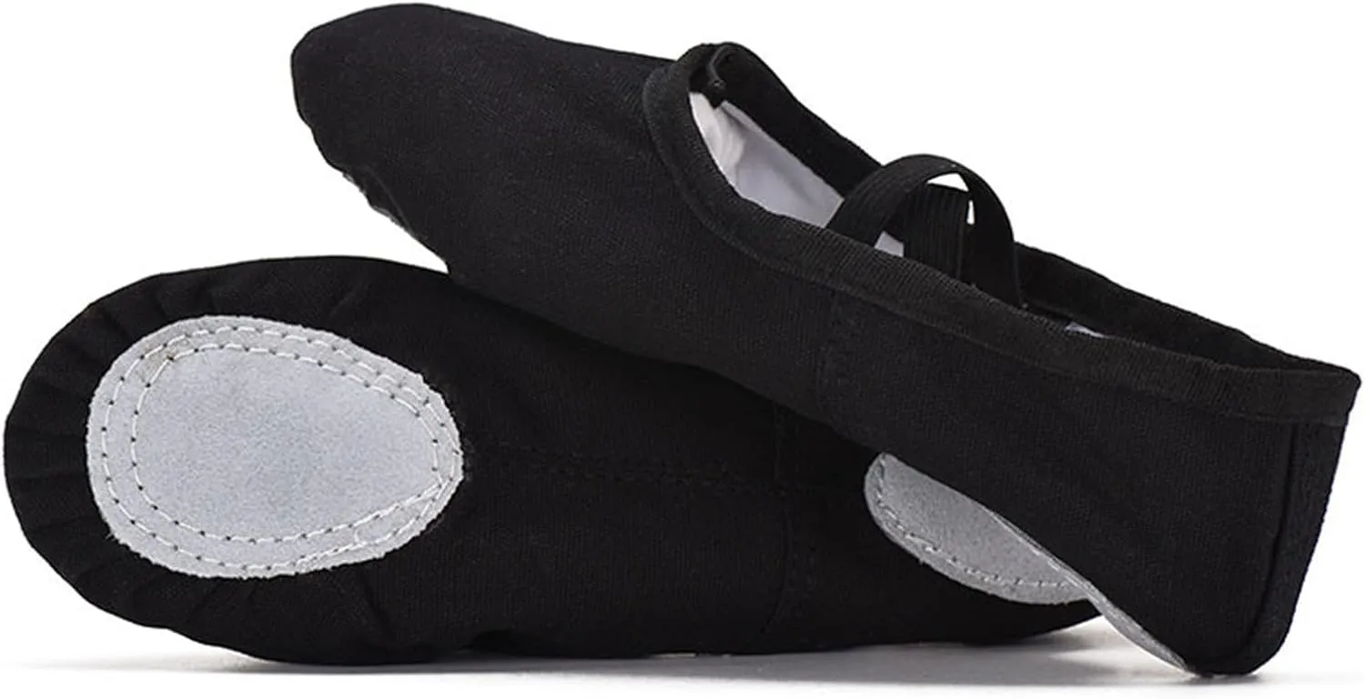 Toddler Ballet Shoes for Girls Soft Leather Ballet Exercise Shoes No-Tie Ethnic Yoga Dance Indoor Casual Shoes