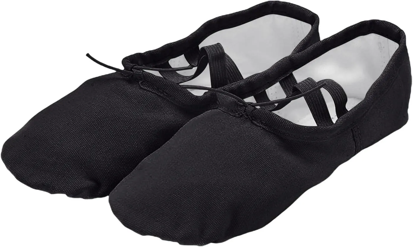 Toddler Ballet Shoes for Girls Soft Leather Ballet Exercise Shoes No-Tie Ethnic Yoga Dance Indoor Casual Shoes